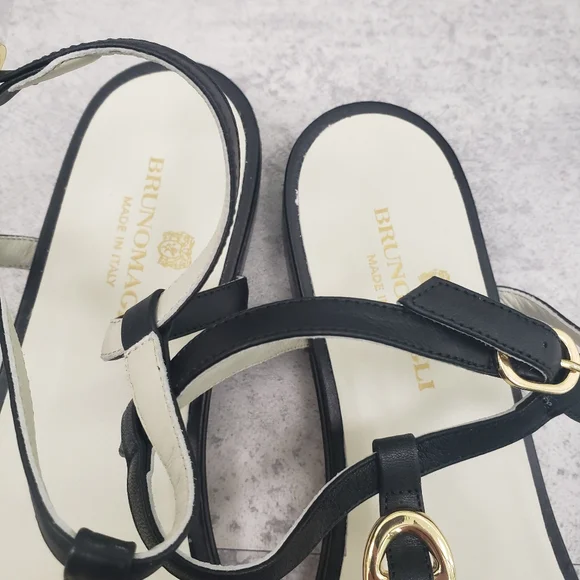 BRUNO MAGLI Marina Leather Embellished Thong Sandal - Black, 40 - Picture 4 of 7